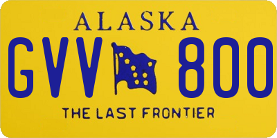 AK license plate GVV800