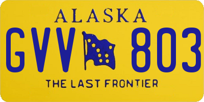 AK license plate GVV803