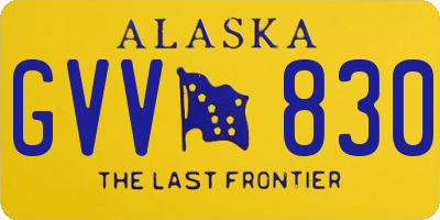 AK license plate GVV830