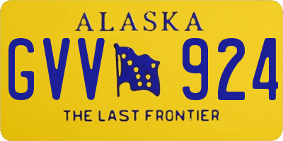 AK license plate GVV924