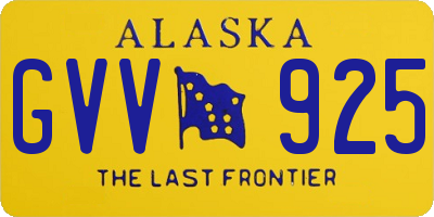 AK license plate GVV925