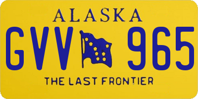 AK license plate GVV965