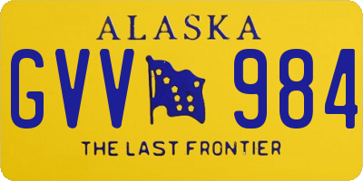 AK license plate GVV984