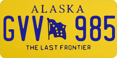 AK license plate GVV985