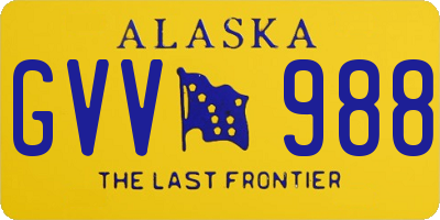 AK license plate GVV988