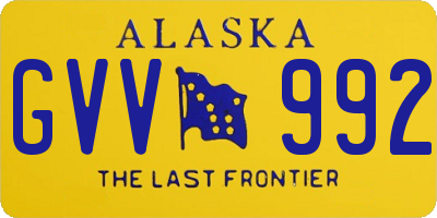 AK license plate GVV992