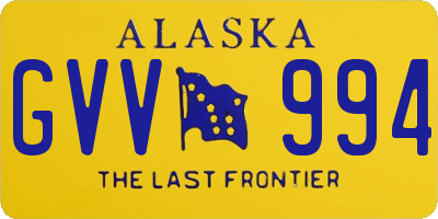 AK license plate GVV994