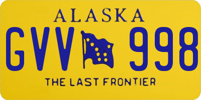 AK license plate GVV998