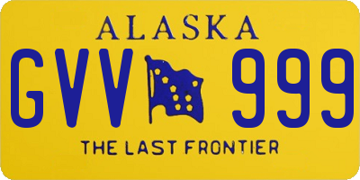 AK license plate GVV999
