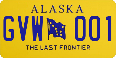 AK license plate GVW001