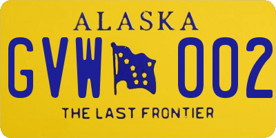 AK license plate GVW002