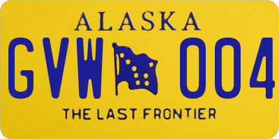 AK license plate GVW004