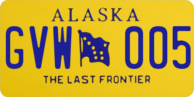 AK license plate GVW005