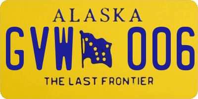 AK license plate GVW006