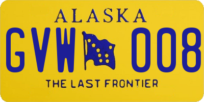 AK license plate GVW008