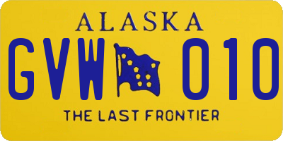 AK license plate GVW010