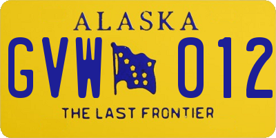 AK license plate GVW012