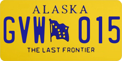 AK license plate GVW015