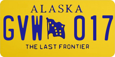 AK license plate GVW017