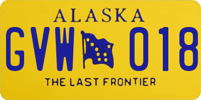 AK license plate GVW018