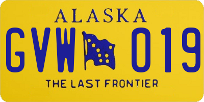 AK license plate GVW019