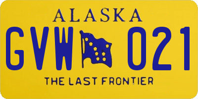 AK license plate GVW021