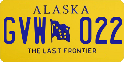 AK license plate GVW022