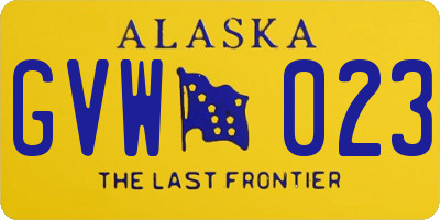 AK license plate GVW023