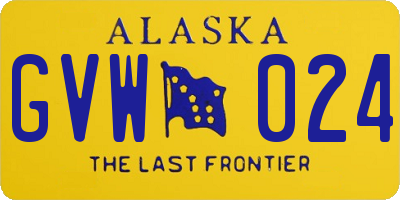 AK license plate GVW024