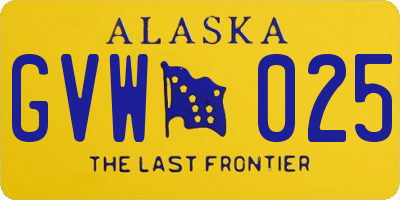 AK license plate GVW025