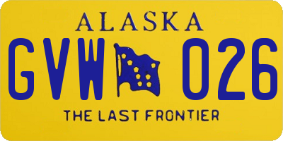 AK license plate GVW026