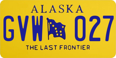 AK license plate GVW027