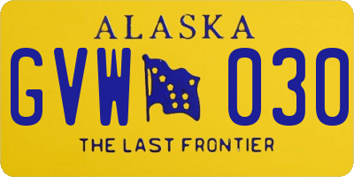 AK license plate GVW030