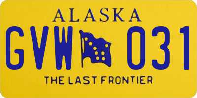 AK license plate GVW031