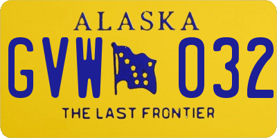 AK license plate GVW032