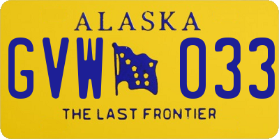 AK license plate GVW033