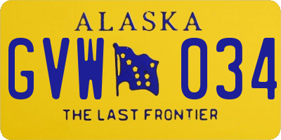 AK license plate GVW034