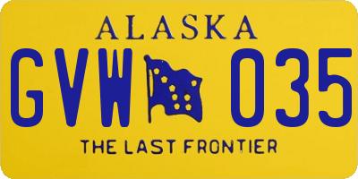 AK license plate GVW035