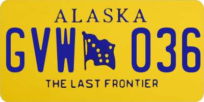 AK license plate GVW036