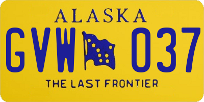 AK license plate GVW037