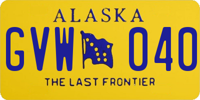 AK license plate GVW040