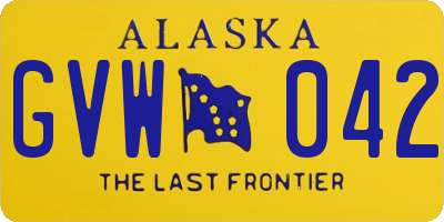 AK license plate GVW042