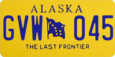 AK license plate GVW045