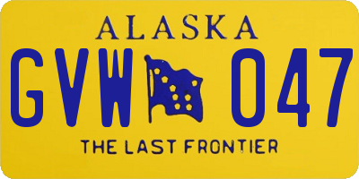 AK license plate GVW047