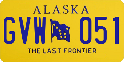 AK license plate GVW051