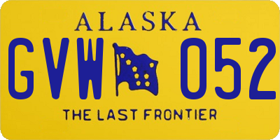 AK license plate GVW052