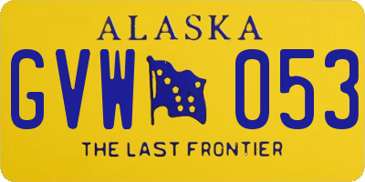 AK license plate GVW053