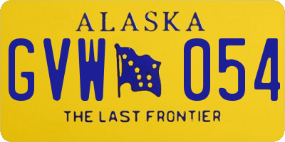 AK license plate GVW054