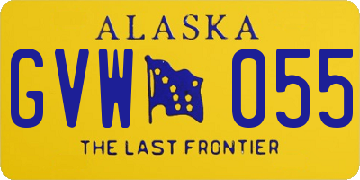 AK license plate GVW055