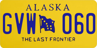 AK license plate GVW060